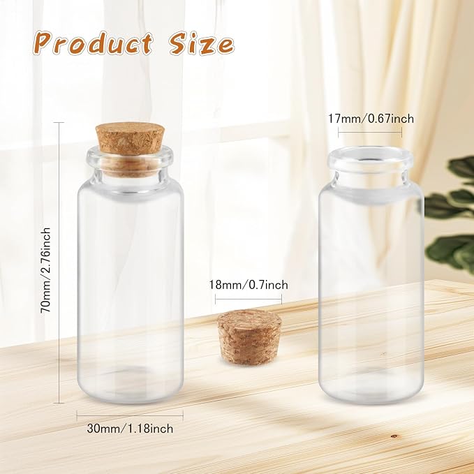 24 Pcs 30ml/1oz Glass Bottles Transparent Mini Glass Vials Empty Sample - Image 2