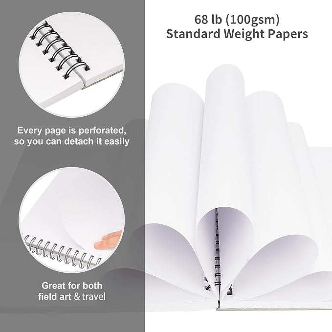 FIXSMITH 5.5"X8.5" Sketch Book | 200 Sheets Sketchbook | 2 Pack | Acid Free - Image 4