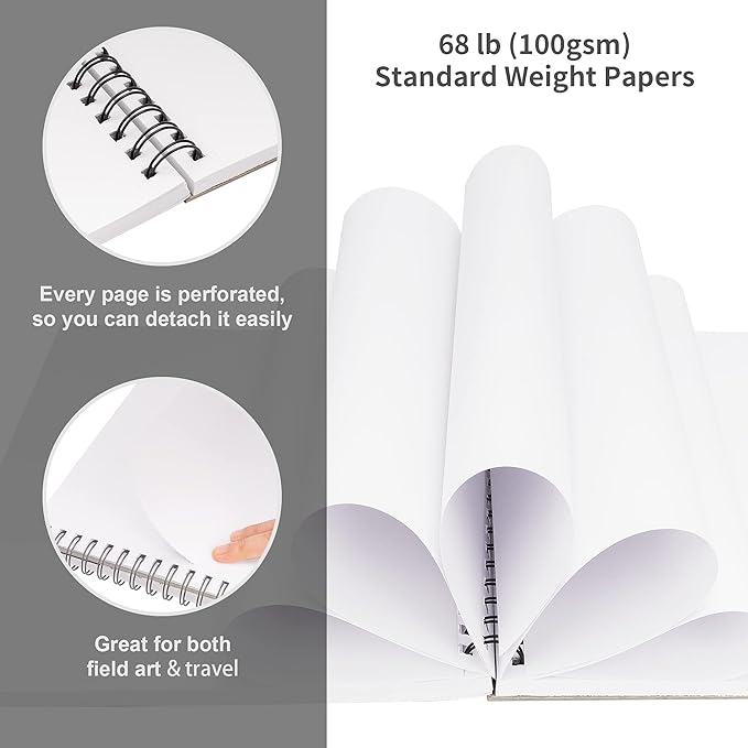 FIXSMITH 9"X12" Sketch Book | 400 Sheets Sketchbook| 4 Pack |Acid Free Drawing - Image 4