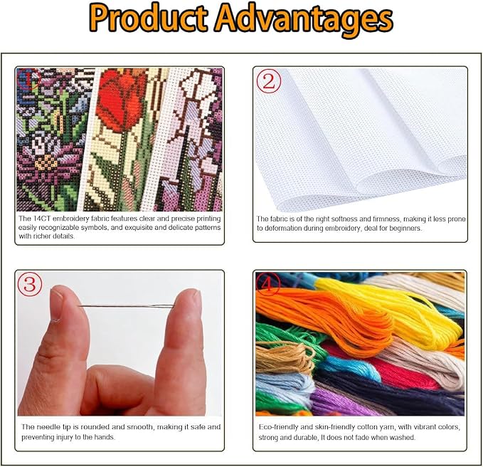 DYAIANGMU Gnome 6 Pcs Cross Stitch Bookmark Kit - Image 6