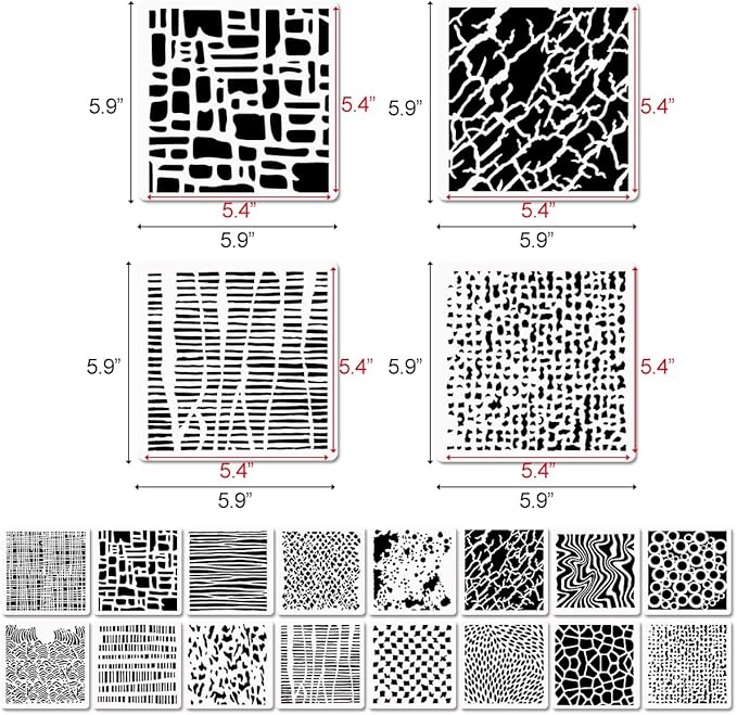 16 Pcs Layering Stencils for Painting, Mix Media Spray Paint Templates - Image 2