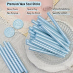 Wax Seal Kits, Light Blue Sealing Wax Sticks, HOSEALING Glue Gun and Wax Seal - Image 2