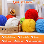 3.53oz Wool Roving, Wool Felting Supplies, Pure Wools, Chunky Yarn, Spinning - Image 4