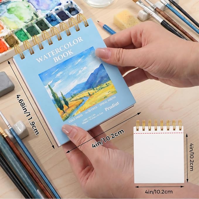 35 Sheets Watercolor Paper Pad 4x4 Inch, 140 lb/300 GSM Cold Press Water Color - Image 2