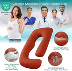 Sasttie Pregnancy Pillows for Sleeping, Jumbo U Shaped Cooling Full Body Pillow - Image 3