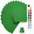 Green Felt Fabric Sheets Stiff 20 Pcs 8" X 12", 1mm Thick Assorted Color Sewing by FANOMMI