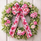 2 Rolls Red Floral Wired Ribbon, 2.5 Inch x 10 Yards Each, Vintage Red Pink - Image 4