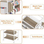 Rolling Wrapping Paper Storage Cart Organizer White | 16.54×11.4×32.68 in - Image 4