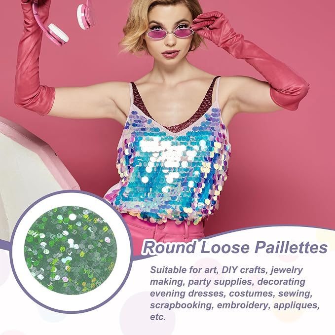 MECCANIXITY 700 Pcs Flat Round Sequins 15mm/0.6 Inch Loose Paillettes Craft - Image 4