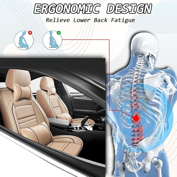 Car Seat Covers for Hyundai Car Palisade 2020-2025 | 5-Seats Seat Covers, Waterproof Seat Protectors, Automotive Seat Covers (Full Set with Pillow,Beige)