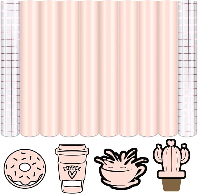 Tintnut Skin Tone Permanent Vinyl 8 Pcs 12x10in Light Pink Adhesive Vinyl | by Tintnut