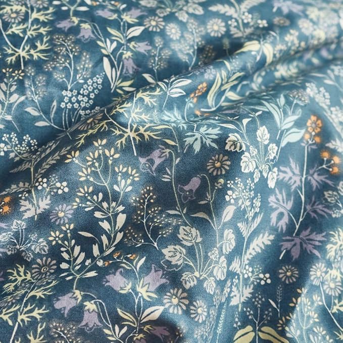 mixinni Floral Duvet Cover Queen Flower Pattern Blue Duvet Cover Set Garden - Image 3