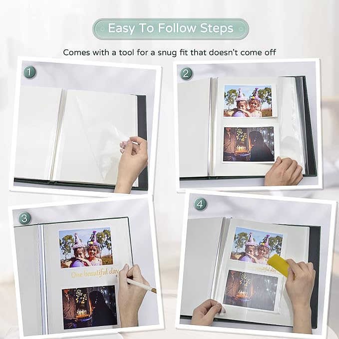 Popotop Large Photo Album Self Adhesive 4x6 5x7 8x10 Scrapbook Album DIY - Image 4
