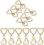 24 Pcs Heart Swivel Spring Clasps，Metal Spring Key Chain Hook Clasps，Clip - Image 6