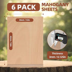 Rowood 6 Pack Mahogany Plywood Sheets 1/8, 3mm Thin Unfinished Craft Wood - Image 2