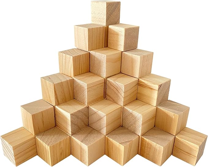 MUXGOA Unfinished Wooden Cubes, 1 Inch Wood Square Blocks - Image 4