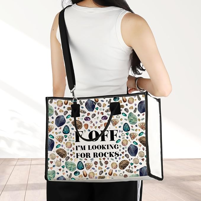 JNIAP Rock Collector Tote Bag Rock Lover Gift Geologist Gift F Off I'm Looking - Image 7