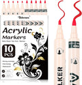 Thboxes Red Paint Markers 10 Pack, Dual Tip Acrylic Paint Pens | Fine & Brush by Thboxes