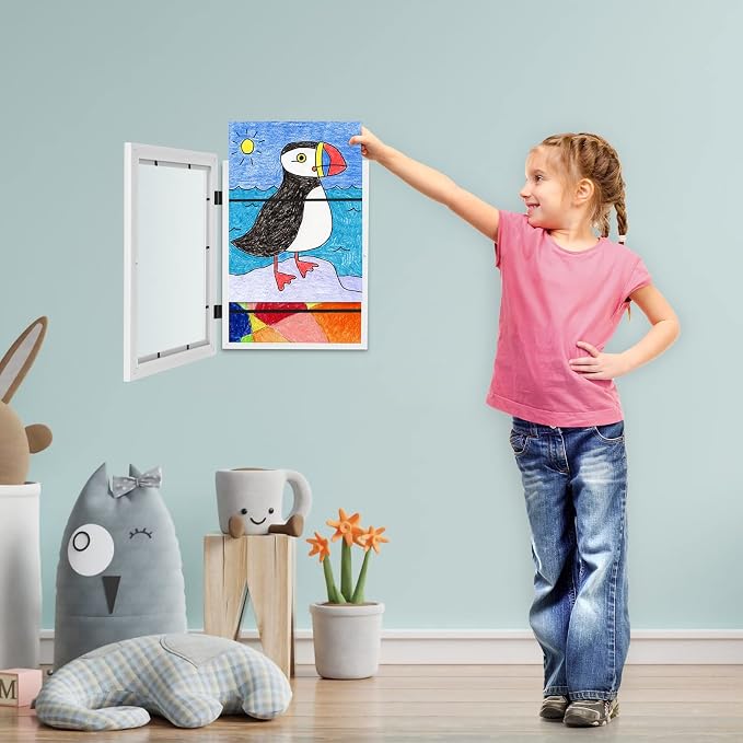 Kids Art Frames, 8.5x11 Front Opening Kids Artwork Frames Changeable, Holds 50 - Image 7