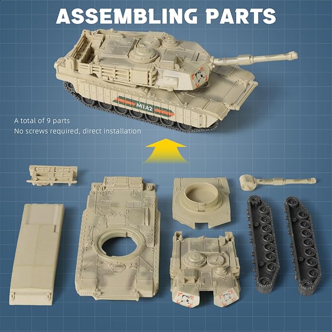 SEBUNAS 1/72 Scale M1A2 Military Tank Quick Build Model Kits United States - Image 4