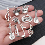 WOCRAFT 60pcs Antique Silver Music Bracelet Charms - Image 2