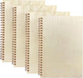 Cregugua 4 Pieces B6 Wooden Cover Sketchbook 80 blank Pages Jounal Notebook 7 x by Unknown