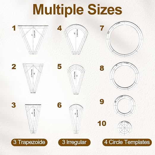 10 Pcs Quilting Templates, Reusable Acrylic Quilting Rulers Set - Image 5