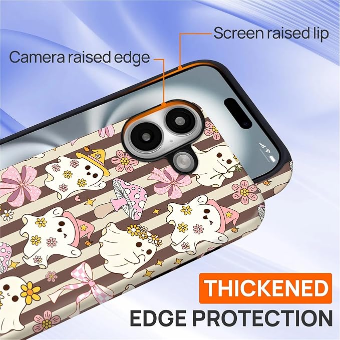 Case for iPhone 16, Scratch Resistant Hybrid Double Layer Hard Shell，Cute - Image 5