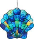 Beach Gifts for Women Acrylic Faux Stained Glass Ornament, Seashell Coastal by Comasol