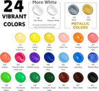 HUAL Acrylic Paint Set With 5 Brushes, 24 Colors - Image 5