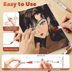 Reddish Brown Acrylic Paint Pens, Water Based 12 Colors Dual Tip Acrylic Paint - Image 6