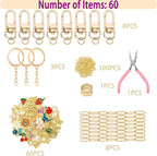 MORWLAT 281 PCS Gold DIY Keychain Making Kit Cute Bag Charm Kit 60 Charms 8 - Image 3