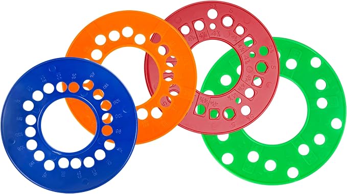 4Pcs Wheel Bolt Pattern Measuring Guides | 4 | 5 | 6 Lug Measuring Tool | SAE & by eaacaa