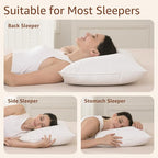 Luxury Feathers Down Pillows King Size Set of 2, Hotel Quality Fluffy Bed - Image 3