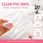 SHISU Clear Vinyl Fabric 0.2mm Thin Roll, Waterproof PVC Sheet | Transparent - Image 4