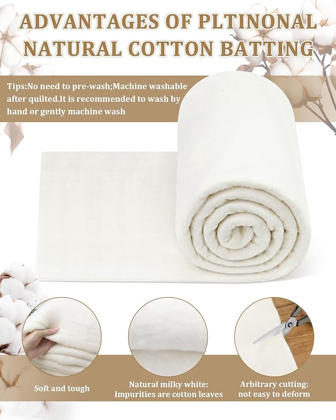PLANTIONAL Natural Cotton Batting - Image 3