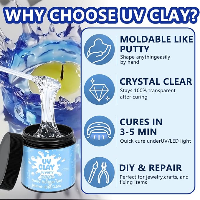 3.5 oz UV Clay Clear Polymer Resin - Image 2