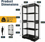 Glass Display Cabinet with Doors, 4-Tier Display Shelf - Image 2