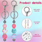 Sasylvia 60 Pcs Beadable Keychain Bars Bulk Making Kit 20 Beaded Keychain 20 - Image 3