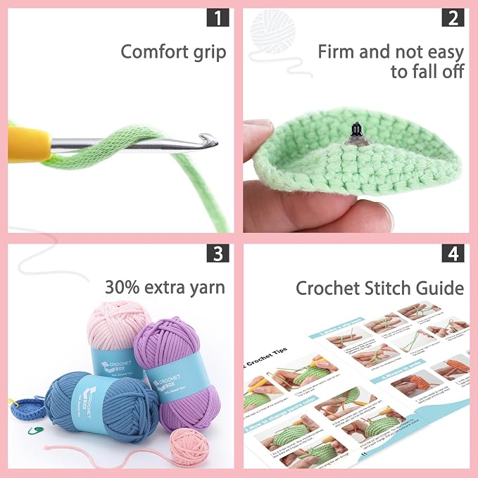Crochet Kit for Beginners: 2 PCS Axolotl Crochet Kit, Create Your First - Image 5