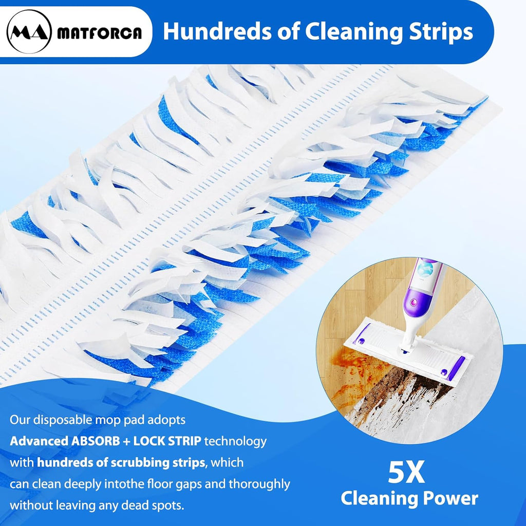 10 Count Swiffer Wet Pad Refills for Swiffer Power Mop Multi-Surface Cleaning, Made from Eco-Friendly Plant Fiber for Effective Cleaning