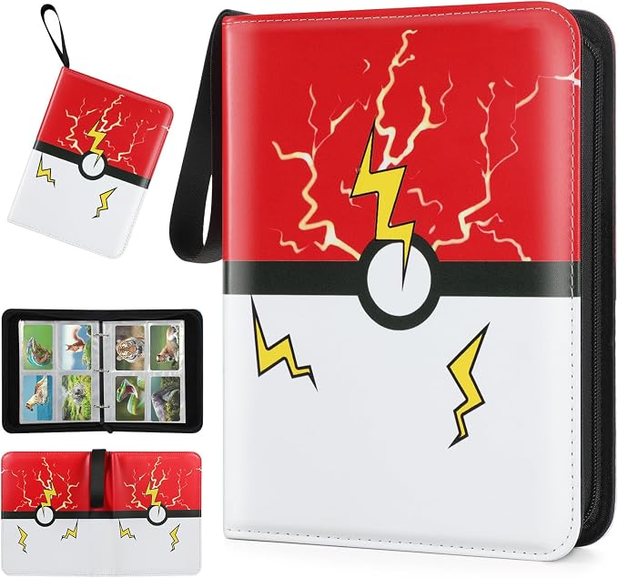 Trading Card Binder, 4 Pockets 400 Cards Holder Collector Album by XSHNUO
