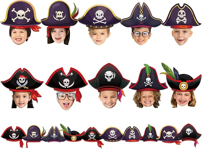 gisgfim 80Pcs Pirate Cutouts Adventure Decorations Bulletin Board Skull Hat by gisgfim