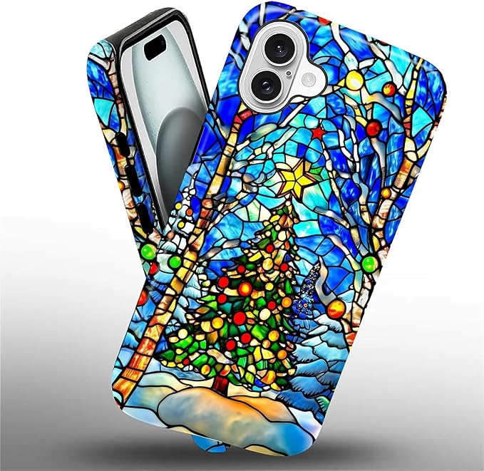 Case for iPhone 16, Scratch Resistant Hybrid Double Layer Hard Shell，Christmas - Image 4