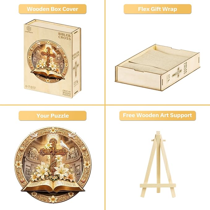 Jigfoxy Wooden Puzzles for Adults, Bible & Cross Jigsaw Puzzle - Image 5