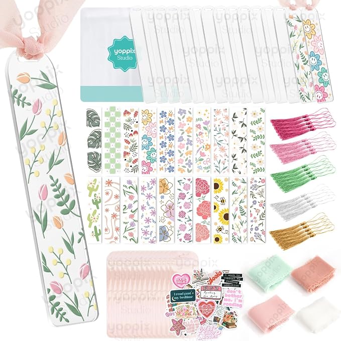 180 Pcs Acrylic Bookmark Blanks- 20 Set Bookmark Making Kit by yoppix