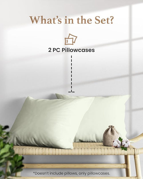 1000 TC Sage Standard Pillowcases Set of 2 100% Egyptian Cotton Pillow Cases - Image 2