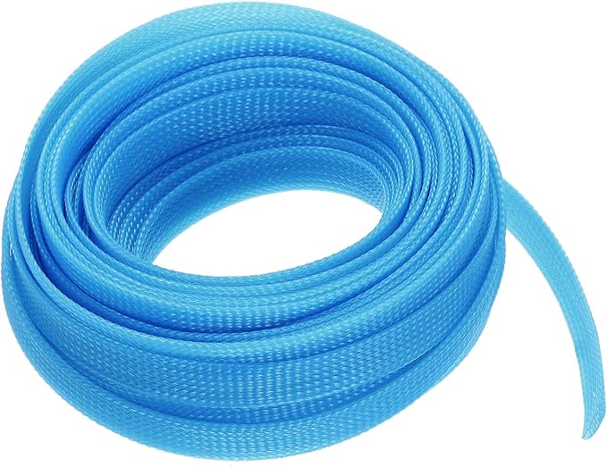 uxcell PET Expandable Sleeving 25ft 1/2" Sky Blue Cable Management Sleeve Cord by uxcell