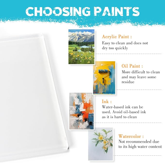 Vollence 5" X 7" + 8" X 10" Reusable Gel Monoprinting Plate Reusable Art Plate - Image 7