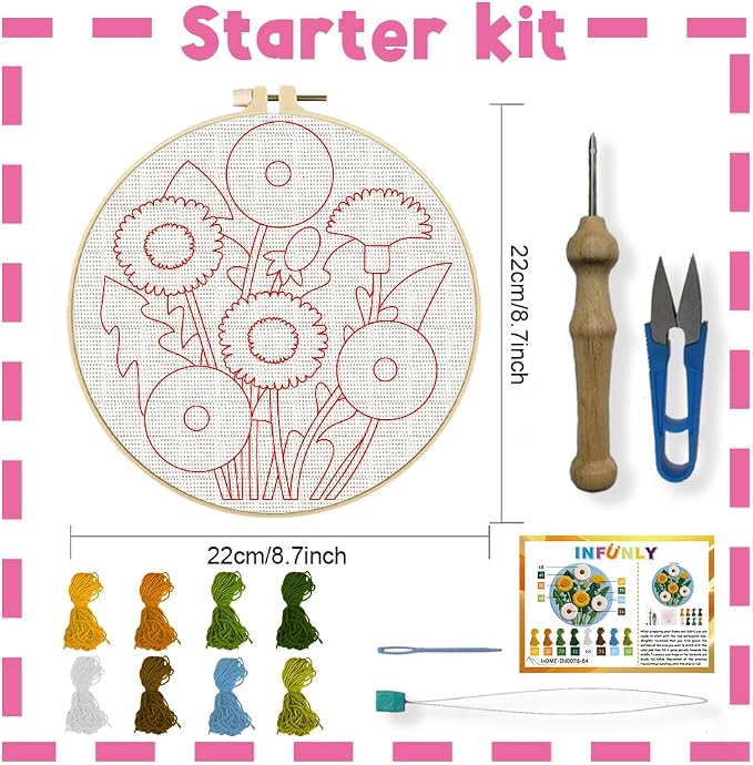 INFUNLY Dandelion Daisy Punch Needle Kit - Image 4